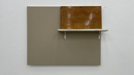 Door on a shelf (raw canvas #12), 2021
